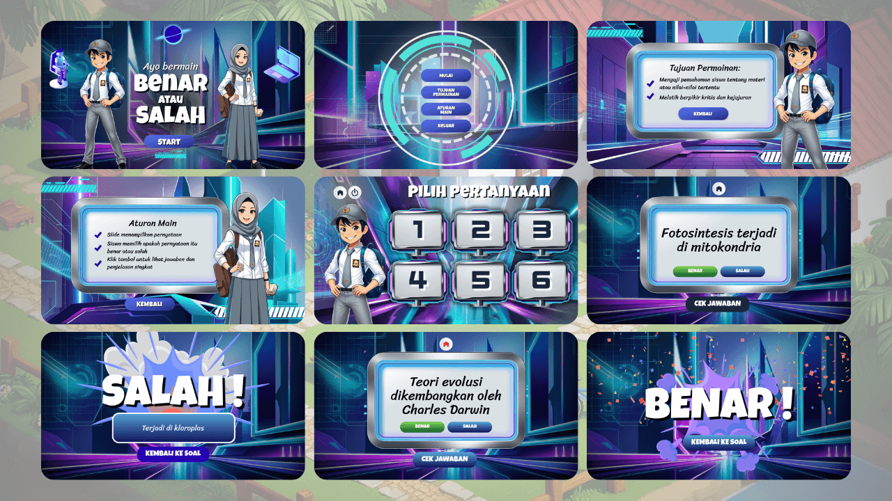 Preview Tampilan Template Slide Materi 3