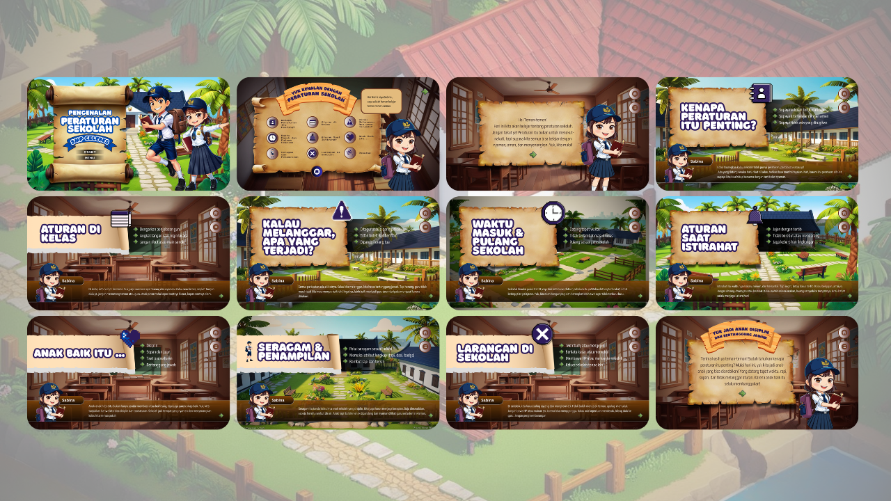 Preview Tampilan Template Slide Materi 6